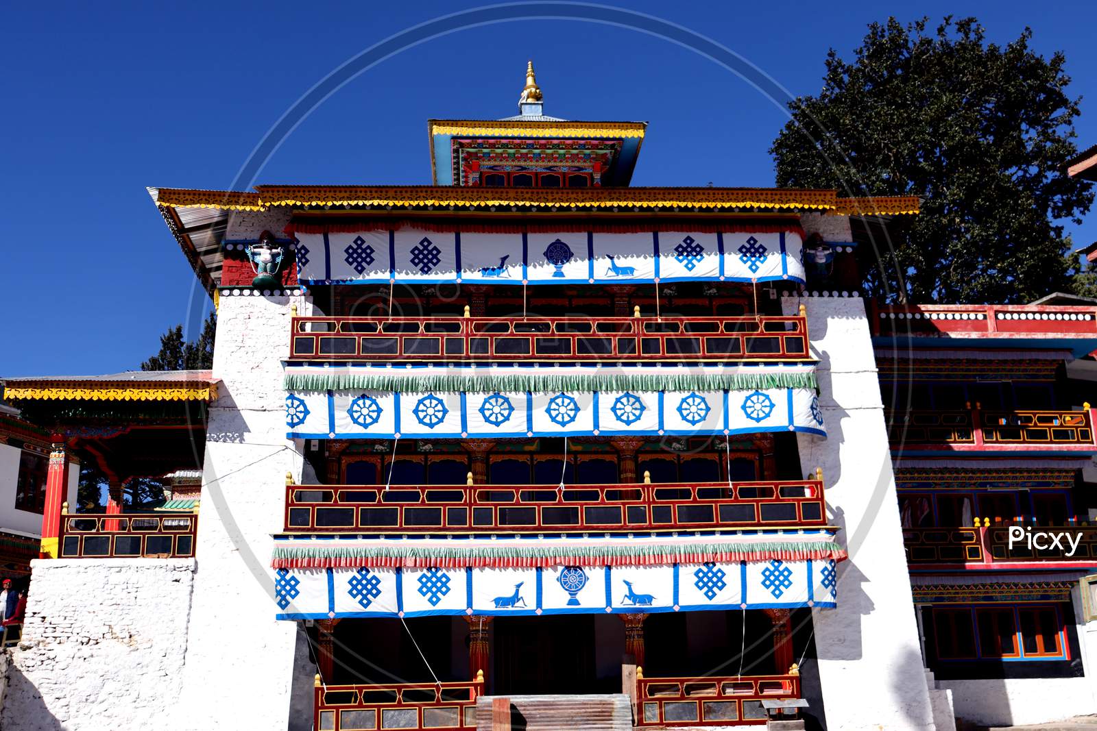 Historical Tawang Monastery,Oldest Monastery In India,Front View Of Ancient Buddhist Monastery In Arunachal Prodesh,North East India Tourist Attraction