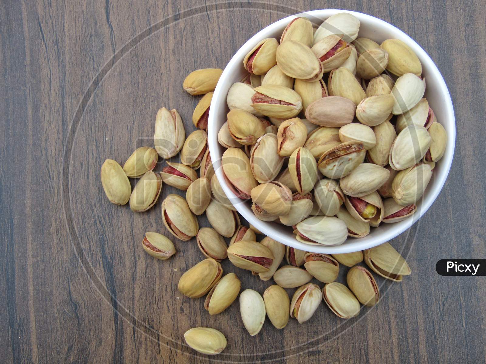 Top View Shot Pistachio Bowl On Stock Photo 1379643653