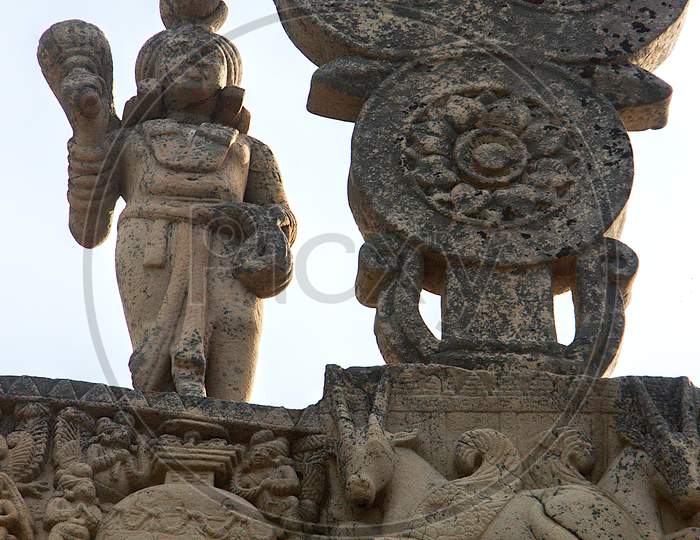 Sculpures At Stupa In Sanchi