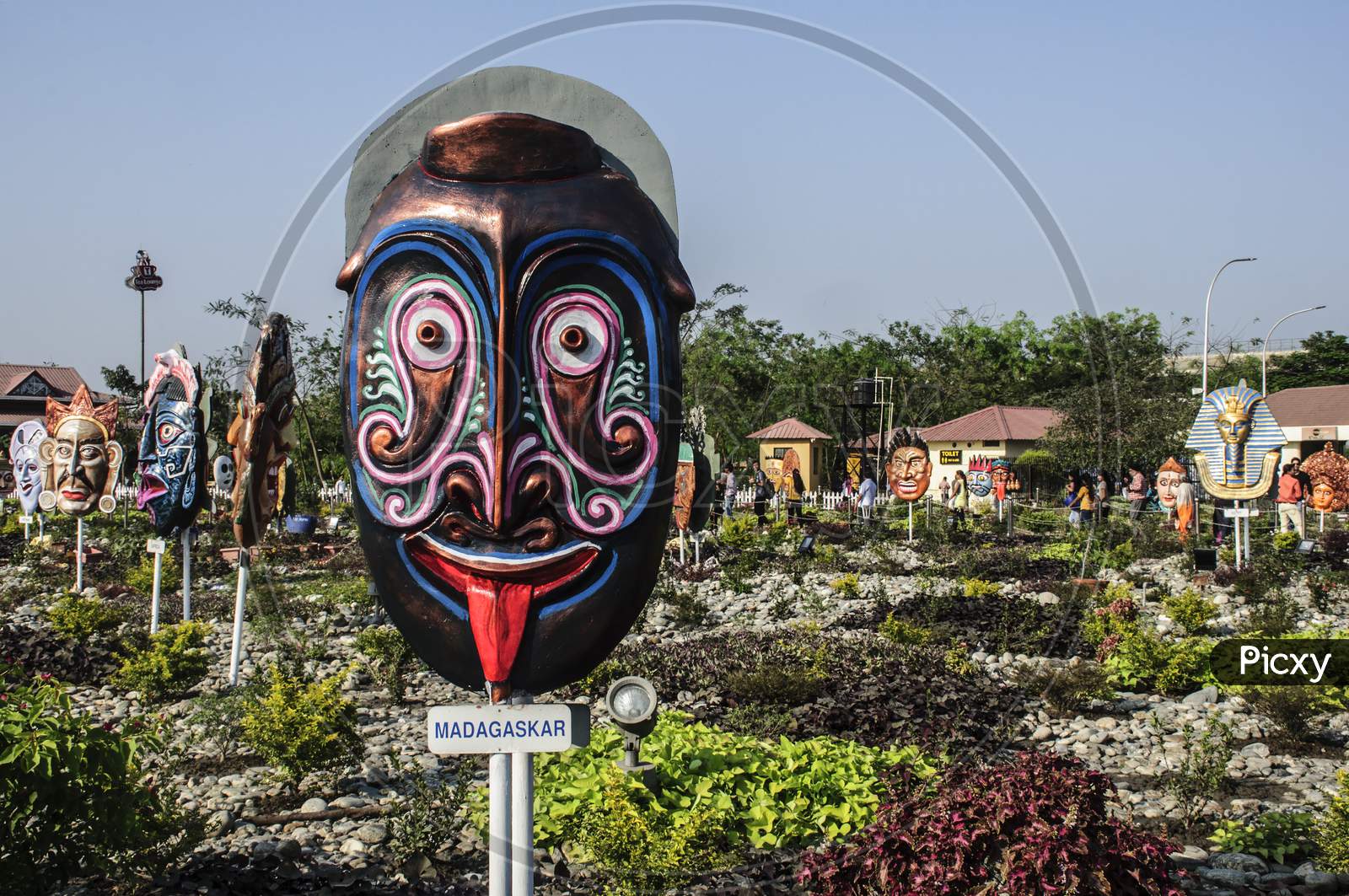 The mask garden in Eco park, Kolkata, west Bengal