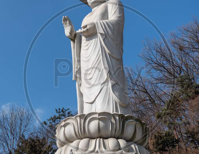 Maitreya Statue At Bongeunsa Buddhist Temple In Gangnam In Seoul South Korea