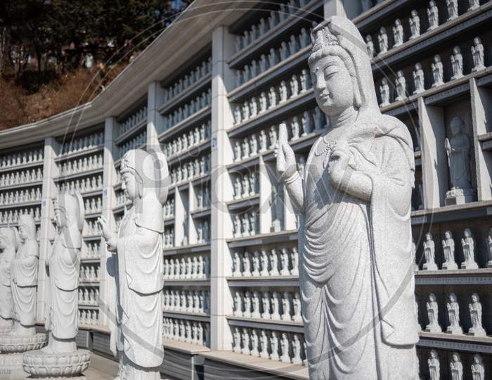 Buddhist Sculptures At Bongeunsa Buddhist Temple In Gangnam In Seoul South Korea
