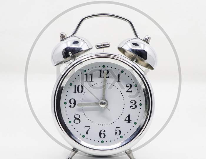 a vintage classic ringing alarm clock