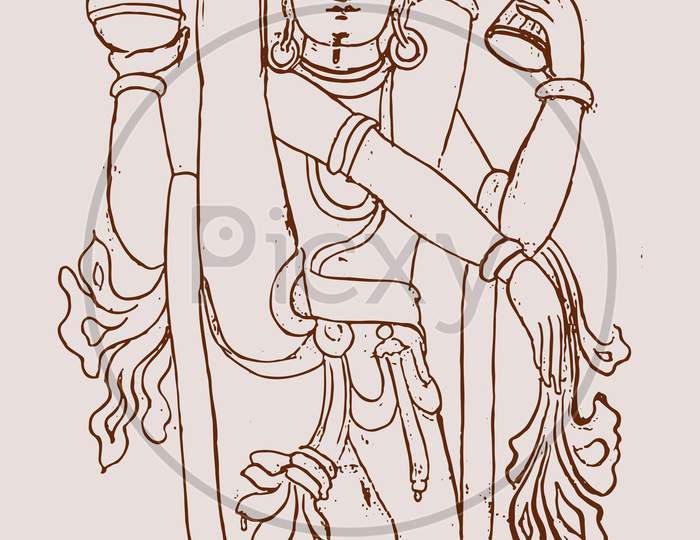 Shiva Mahadeva Hinduism indian god sketch engraving vector illustration.  Scratch board style imitation. Black and white hand drawn image. Stock  Vector by ©AlexanderPokusay 298100846