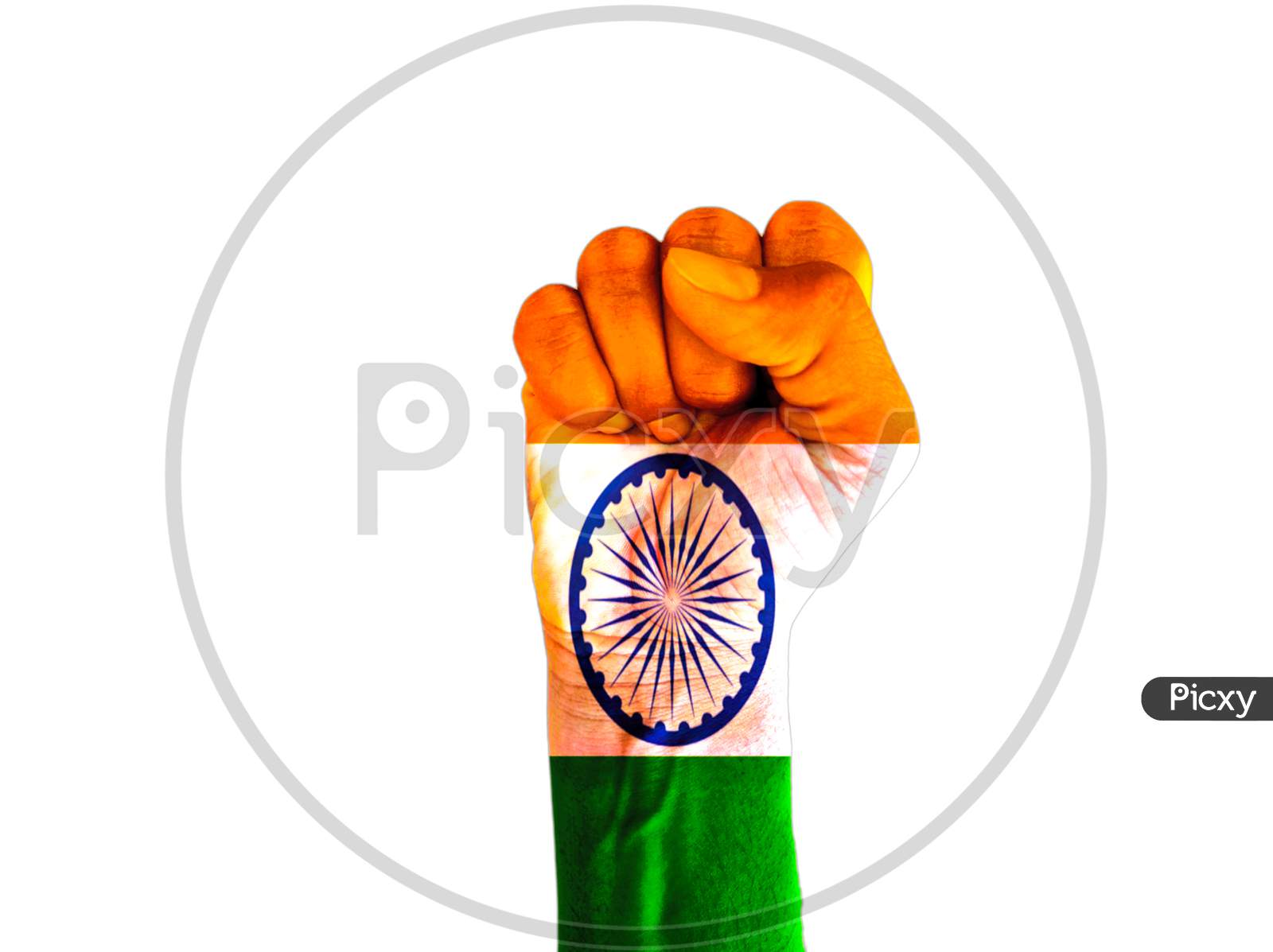 Solidarity With India Flag Of Hand  Design Illustration Photos Background