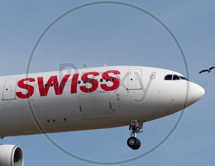 Swiss Airbus A330-343 Plane In Zurich In Switzerland