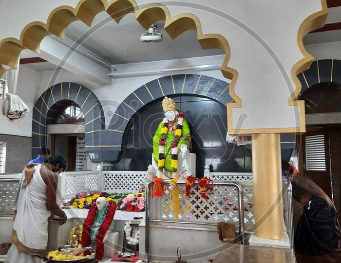 Closeup Of Beautiful View Of South Shiradi Shri Sai Temple And Datta Peeta, Vaddarahalli.