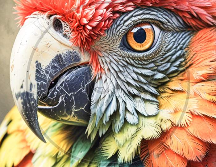 ★QUMAPON ROUGE+QUMAPON PEACOCK Image of Vibrant Red Peacock Displaying its Feathers