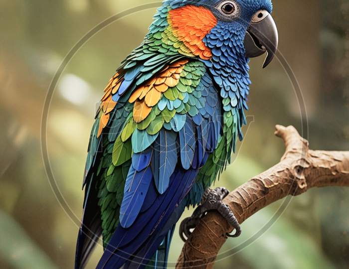 Image of Vibrant Red Peacock Displaying its Feathers