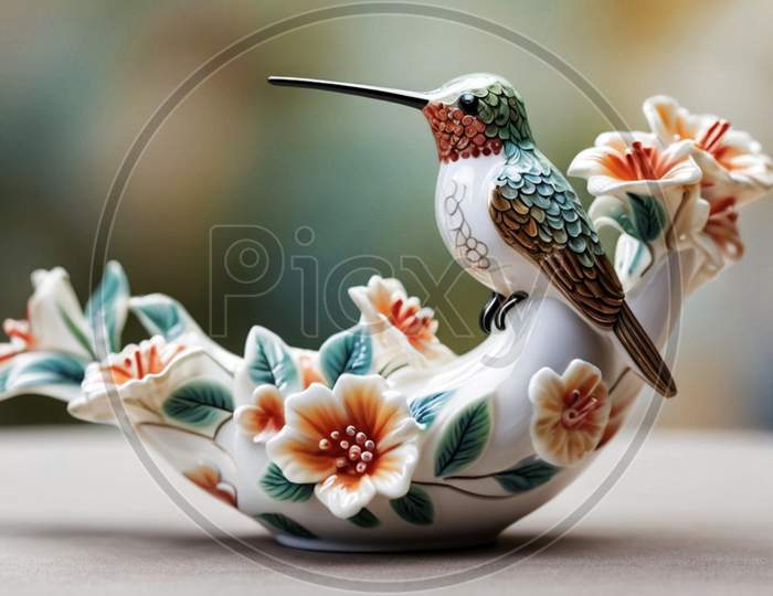 Image of Exquisite Glass Peacock Figurine-AM059940-Picxy