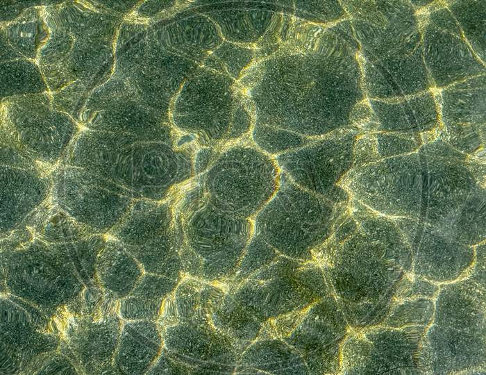 Beautiful Green Water Texture Surface With Ripples