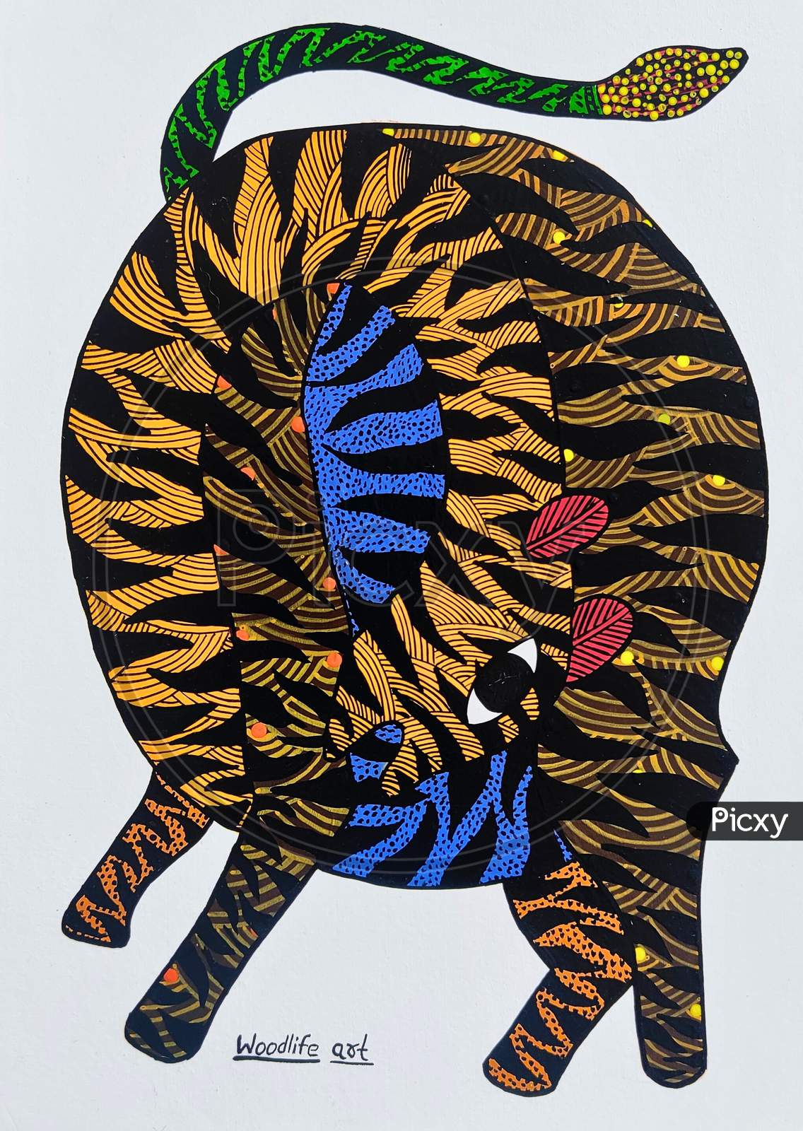 Image of TIGER gond art-IN416078-Picxy