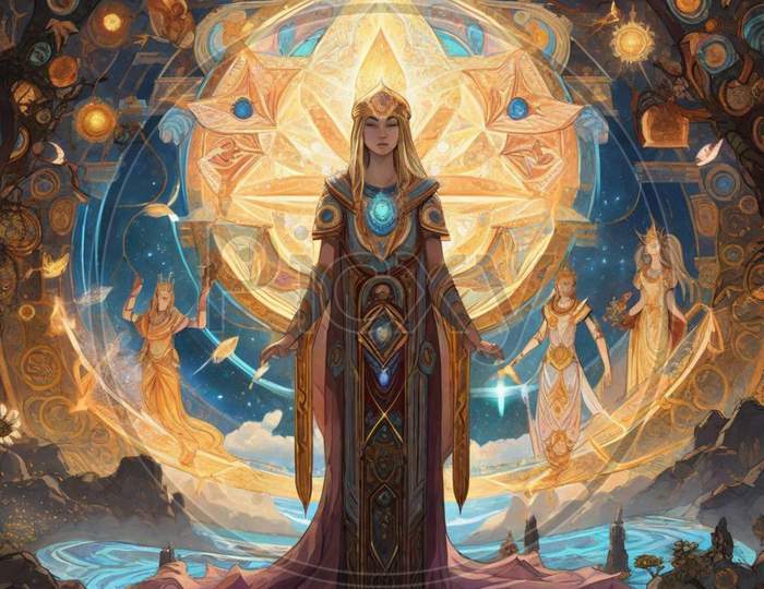 Celestial Majesty: Mystical Empress - Enchanting Cosmic Art