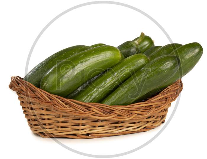 Fresh Healthy Cucumbers on White Background