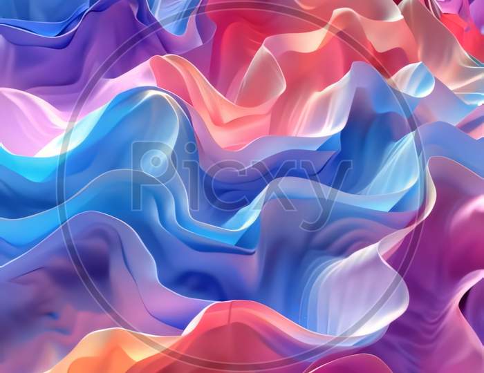 Abstract Background With Wavy Pattern. 3D Rendering, 3D Illustration.