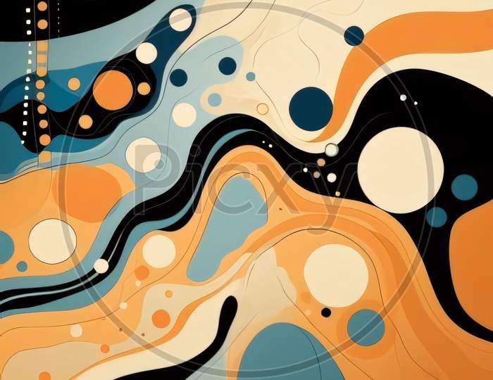 Abstract Background With Waves And Dots. Vector Illustration For Your Design.